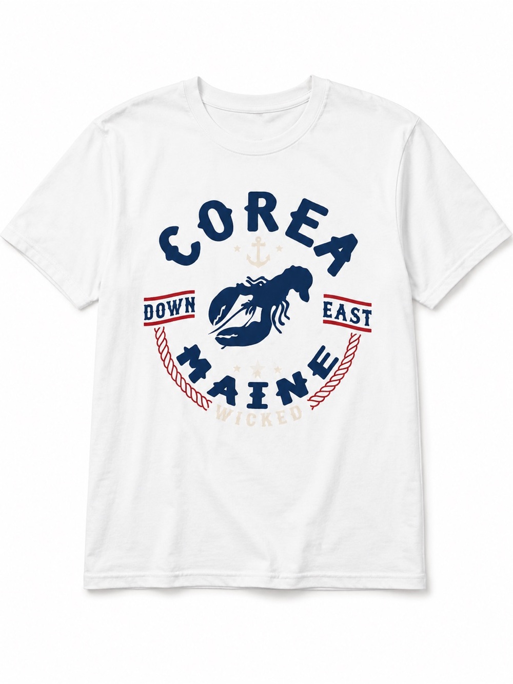 Corea Maine Graphic Tee - White Sz L - Picture 1 of 2